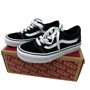 Vans Ward Low Kids' Youth Size 1 Skate Shoes black white New